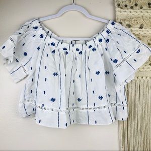 Rebellion Off the Shoulder embroidered Top